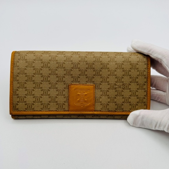Celine Brown and Tan Logo Wallet - Picture 1 of 11